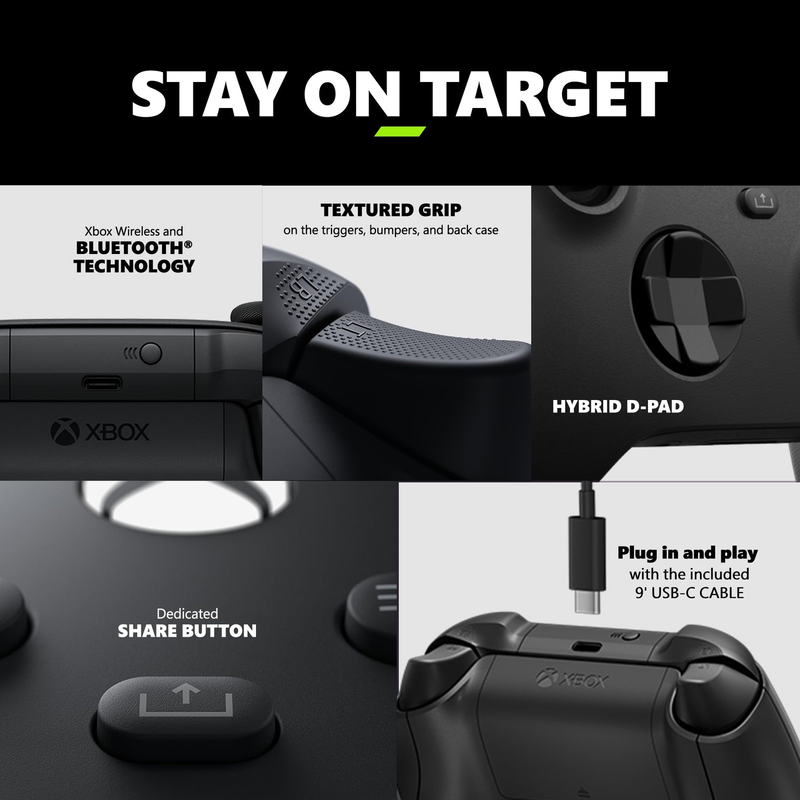 Xbox Wireless Controller + Cavo USB-C | Originale Microsoft per PC e Console - 4