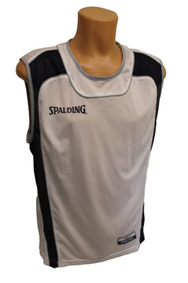 Spalding Shirt L Sport ärmellos Sporttop Top Trikot weiß Tanktop Trägershirt