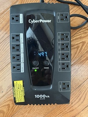 CyberPower 1000VA 120-Volt 12-Outlet UPS Battery Backup with LCD Display Tested