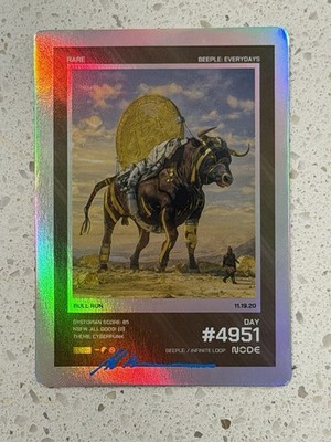 Beeple Everydays Trading Card SIGNED RARE #4951 BULL RUN