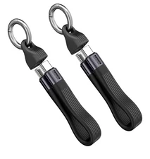 2-Pack USB C To Type C Keychain 40Gbps Fast Charge Data Cord  (Black)