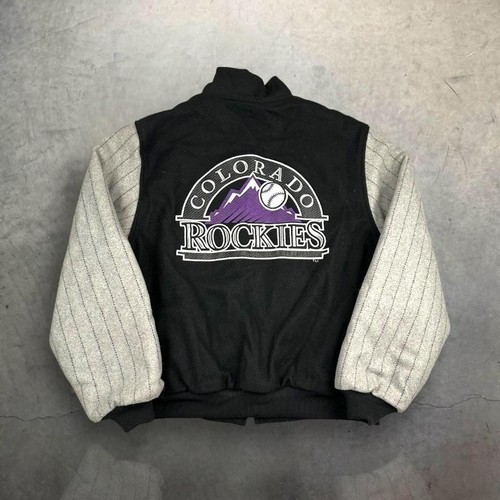 Vintage Colorado Rockies Embroidered Wool Bomber Varsity Jacket Size Large - Image 1