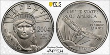 2004 Platinum American Eagle $10 1/10 Ounce PCGS MS69 (#1185) 2990.90 per troy oz