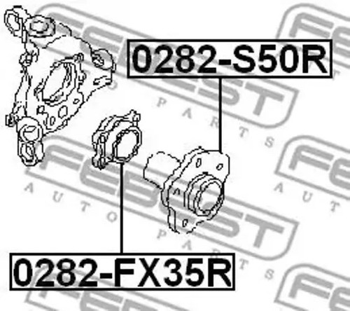 Rodamiento de la rueda Eje trasero 0282-FX35R FEBEST para INFINITI FX - Imagen 2 de 10
