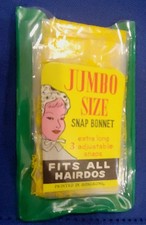 Vintage Snap Bonnet Jumbo Size Extra Long Rain Hat Yellow Floral Hong Kong