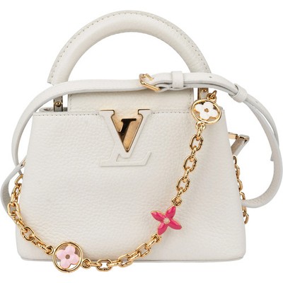 Louis Vuitton White Leather Capucines BB Handbag Tasche