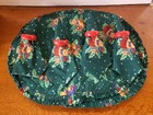 Oval Cloth Christmas Bear Table Set of 4 Holiday Placemats, Napkins & Rings