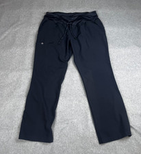 Barco One Women Charcoal Scrub Pants Straight Leg Elastic Waist Drawstring Sz L