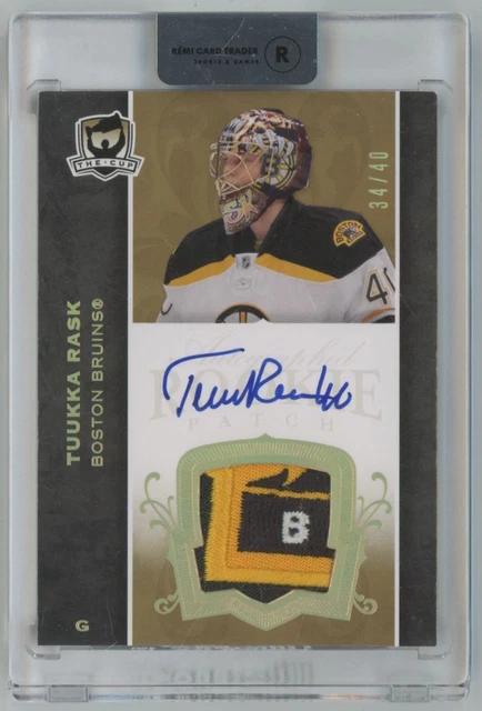 2007-08 Upper Deck The Cup Rookie Auto Patch Gold Rainbow /40 Tuukka Rask Rookie