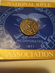 NRA National Rifle Association Brass-Toned Round Pin "We the People"
