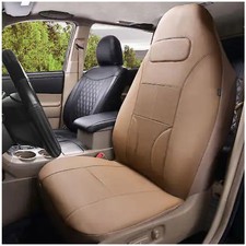 1-pack Autocraft Carsuv Seat Cover Tan Pu Leather Universal Fit High Back 1-pack Autocraft Carsuv Seat Cover Tan Pu Leather Universal Fit High Back