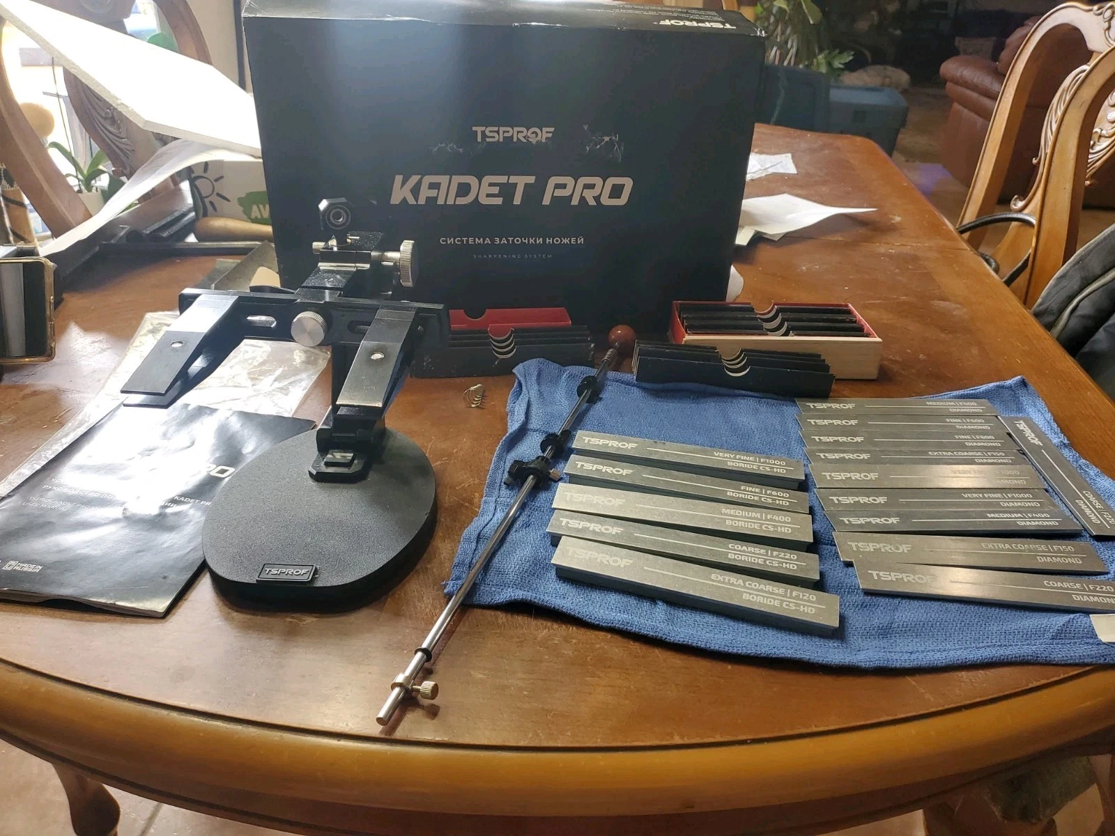 TSPROF Kadet Pro Knife Sharpening System Kit – Extra Diamond & Boride Stones!!!