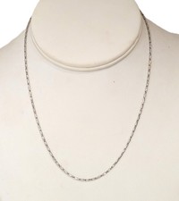 14K White Gold Chain, 16'' Long X 1/16'' Wide