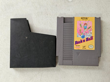 ORIGINAL NINTENDO NES ROCK N BALL GAME CARTRIDGE WITH SLEEVE TESTED