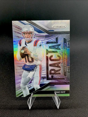 2025 Prizm Drake Maye Fractal Silver Prizm Insert No. 7 New England Patriots
