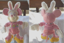 Disney Store Easter Minnie Mouse Plush Bunny Stuffed Animal 10" Eggs Pink