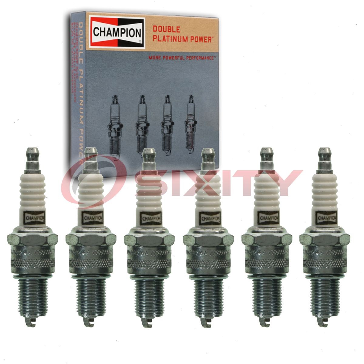 6 pc Champion Double Platinum Spark Plugs for 1963-1964 Dodge 440 3.7L L6 gg