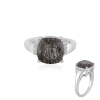 Cavill Ring Schwarzer Rutilquarz 3,46Ct 925 Silber Damen Echtschmuck-
