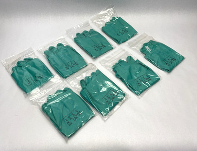 Ansell 37-175 AlphaTec Solvex Chemical Resistant Nitrile Gloves X Large LOT OF 8