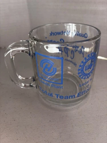 UAW Union Local 14 Perfect Score C.P.A. 1988 Vintage Glass Coffee Mug Toledo