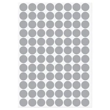 1 Sheet/96Pcs 15mm Dia PVC Self Adhesive Screw Hole Cover Stickers, Gray