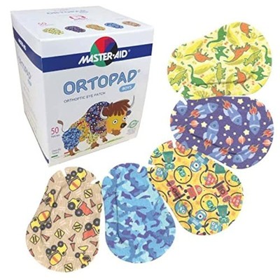 Ortopad  Bamboo Boys Eye Patches, 50/Box (Medium Size, 2-4 yrs) Blue Camo P