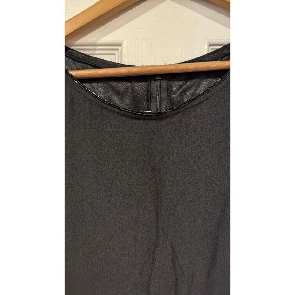 Jessica McClintock Gunne Sax Black Minimalist Shift Dress VTG 90 Deadstock - Image 3 of 4