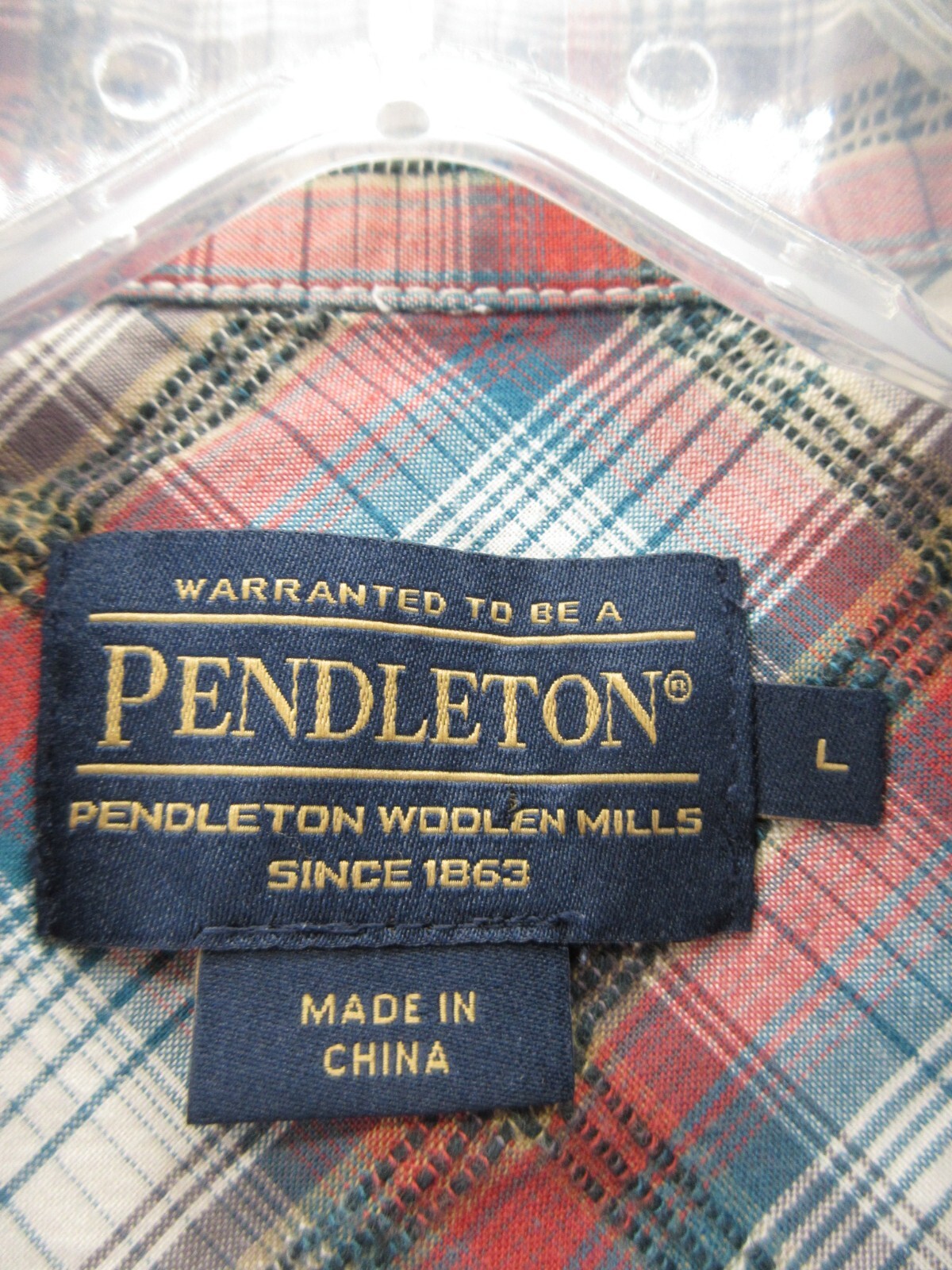 Pendleton Shirt Men Large Red Button Up Plaid Out… - image 8