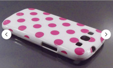 Samsung Galaxy S111 S3  Case White with  Red/pink  dots  Skin Cover