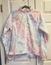 Fila Sport Womens Windbreaker White Multicolor Floral Jacket Running Small