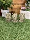 STONE GARDEN SEE HEAR SPEAK NO EVIL OWL CUTE GIFT ORNAMENT