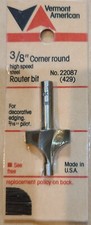 NOS VERMONT AMERICAN 3/8" Corner Round Router Bit ( NEW ) 22087 Made in USA