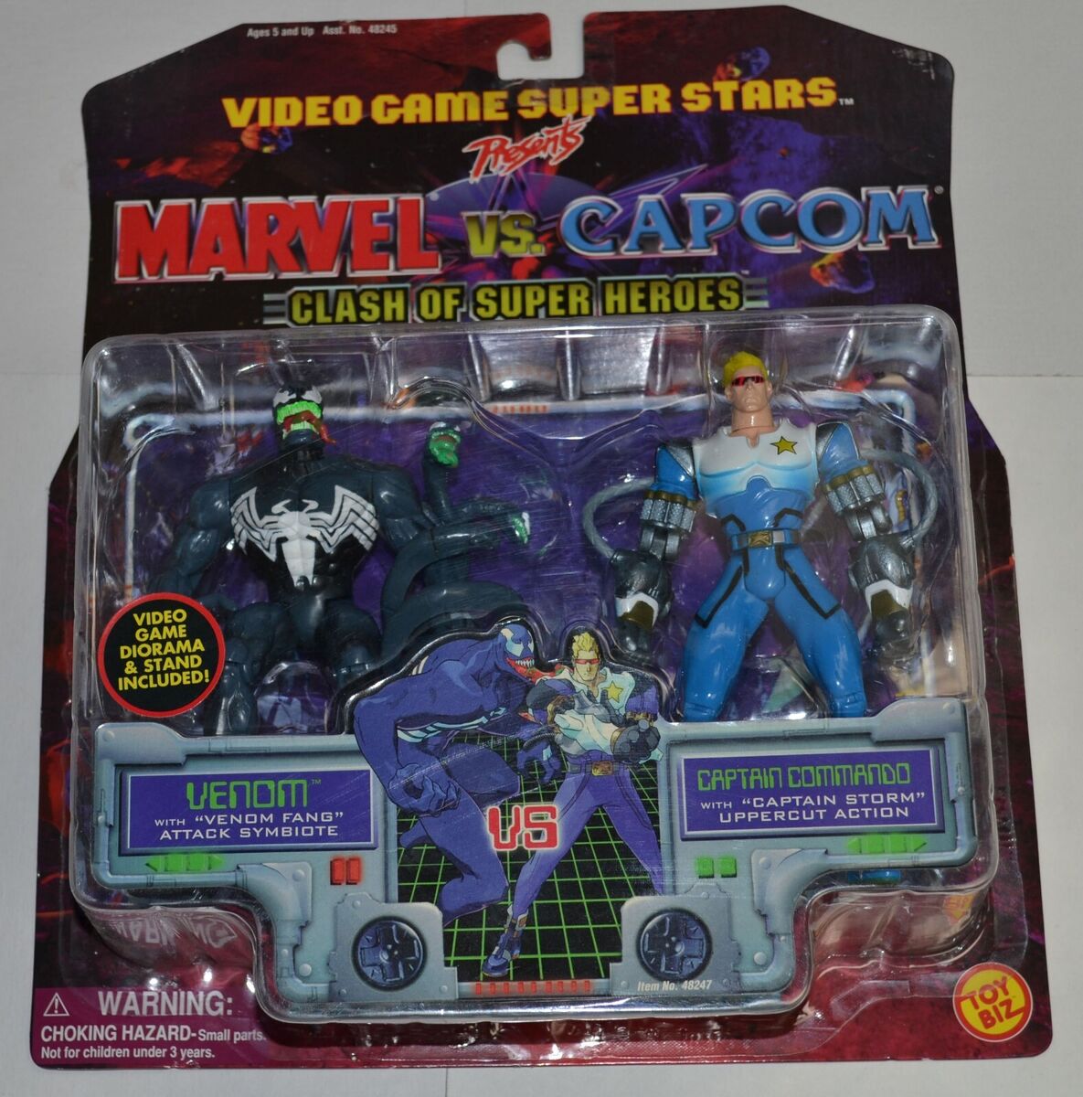 Marvel VS Capcom Venom & Captain Commando Toy Biz Video Game Marvel VS Capcom Venom & Captain Commando Toy Biz Video Game