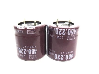NIPPON CHEMI-CON 220uF 450V (2x) Electrolytic Capacitors 450V 220uF Volume 30x30 mm