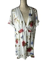Show Me Your Mumu Women's White Floral Bernadette Babydoll Dress Size XLarge