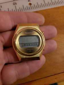 bulova digital watch vintage
