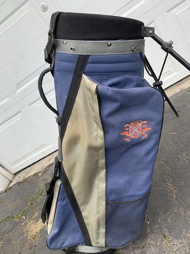 Bolsa de golfe RJ Sports azul divisória de 4 vias com bolsos com zíper carrinho de suporte azul/cinza - Imagem 4 de 4