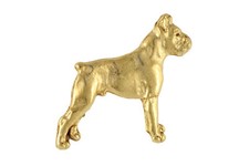 Boxer, Deutscher Boxer II - Vergoldete Brosche, eleganter Hundeschmuck, einzigar
