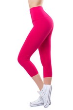 3/4 Leggins Hochbund Damen Capri-Leggings Baumwollmix 36-38-40-42-44