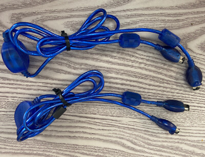 Intec GameBoy Advance GBA Game Link Cable Blue Lot Of 2.