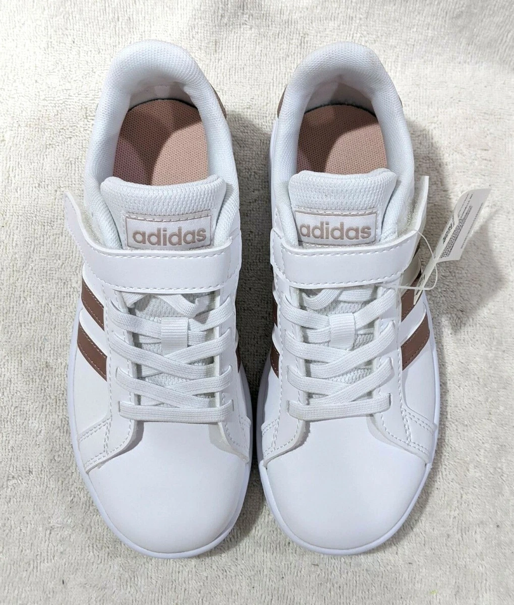 adidas Grand C White/Rose Gold Girl&#039;s Sneakers - Assorted EF0107 | eBay