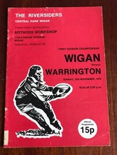 Wigan v Warrington rugby League Programme 1979/80 season