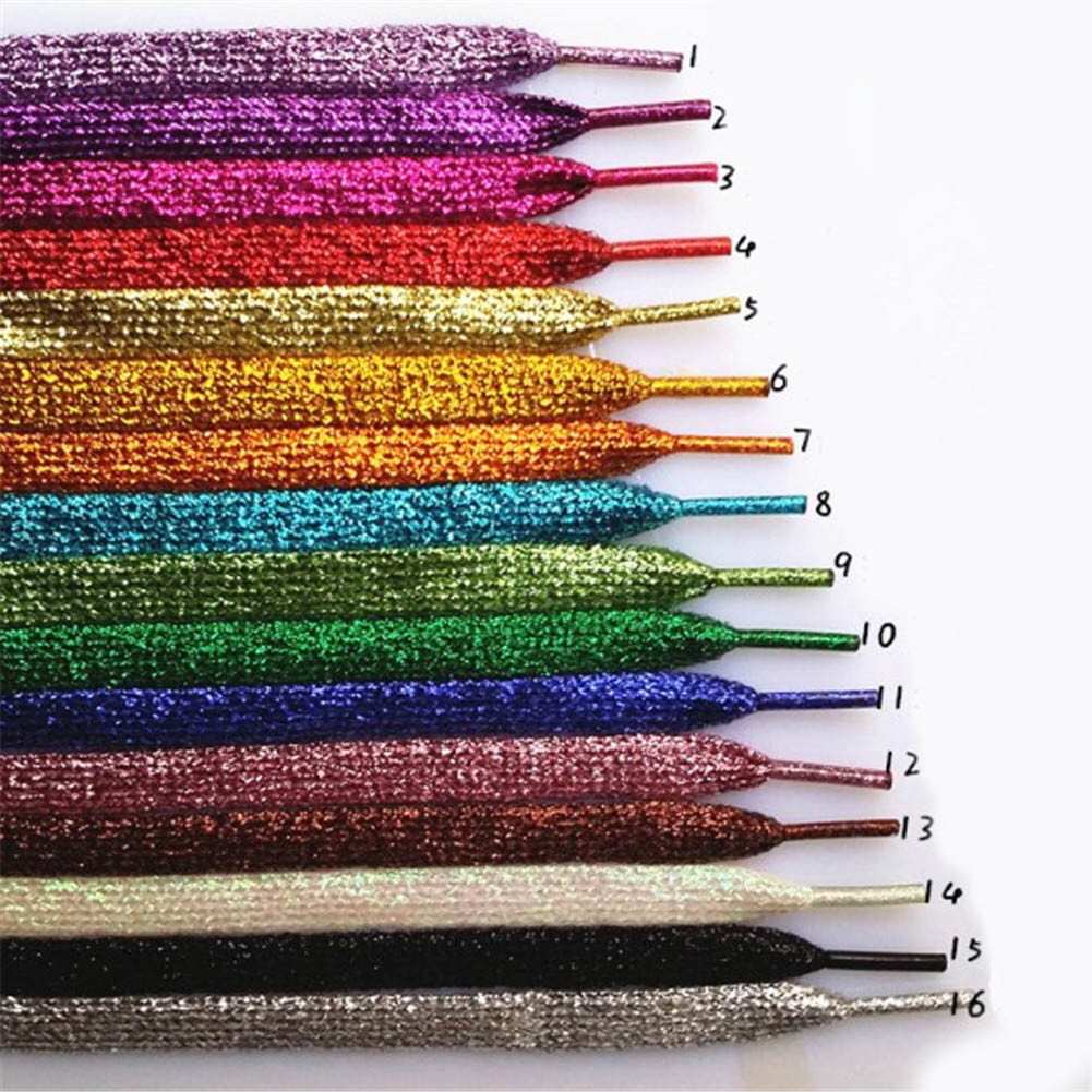 APL Lacci Lucidi Piatti Metallizzati Colorati Glitterati per Scarpe Bambini 