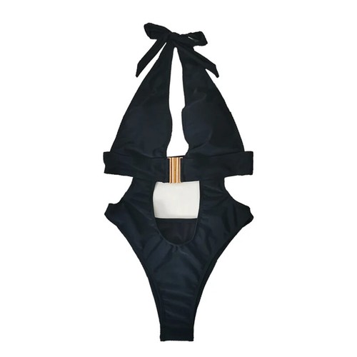 Womens Sexy High Cut Out Monokini One Piece Swimsuit Buckled Thong Bathing Suits - Picture 14 of 24