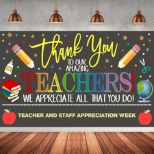 Thank You Teachers banner, staff appreciation banner,Classroom Photography Wall