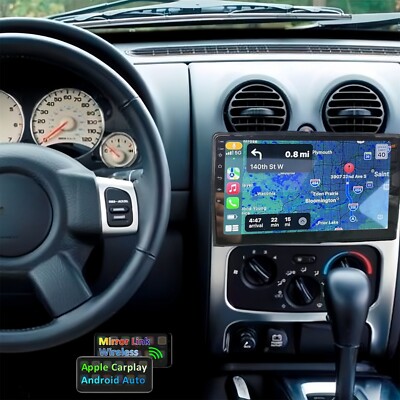 9'' CarPlay Android Auto Radio GPS NAVI BT Head Unit For Jeep Liberty 2002-2007