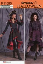 Simplicity R11595 Steampunk Victorian Goth Pirate Costume Coat Sz 6-14 UC S9086