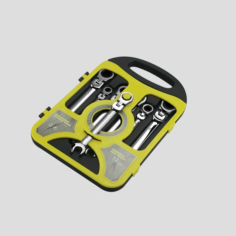 6/7 Pcs Chrome Vanadium Steel Plum Dual-Use Ratchet Socket Wrenches Set 8-19mm - Image 3 of 4