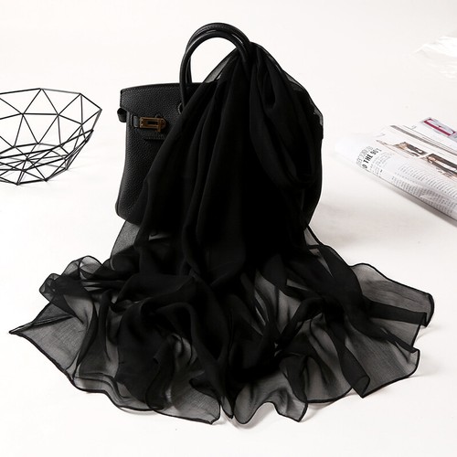 Long Soft Chiffon Scarf Plain Sheer Wrap Shawl Womens Large Stole Neck Scarves♧ - Picture 36 of 93