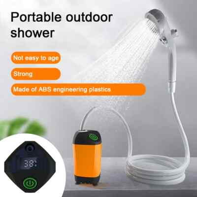Camping Shower Portable Electric Shower Pump Waterproof with Digital Display New